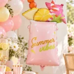 Rožinis folinis balionas "Summer Vibes"